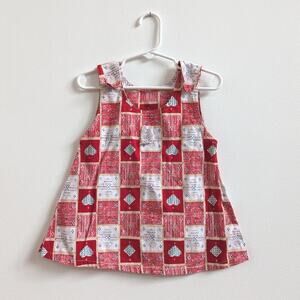 Vtg Tank Top Girls Sz Large 5-6 Red Heart Retro